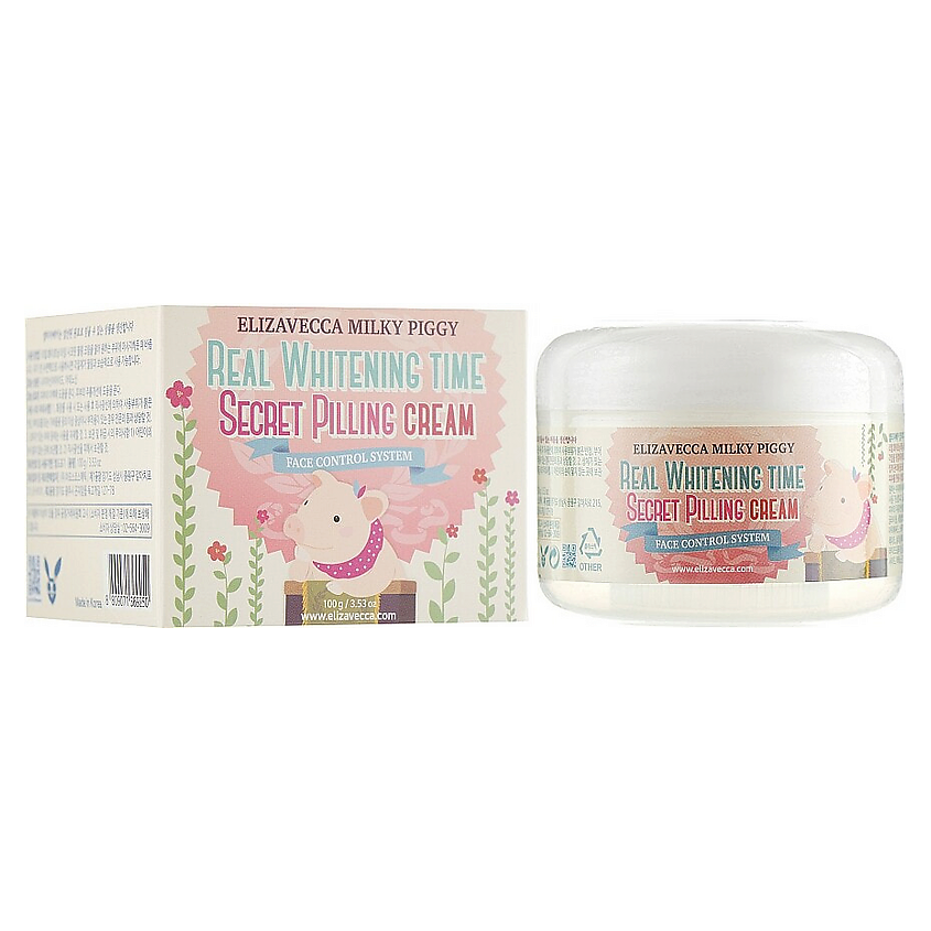Изображение товара ELIZAVECCA Осветляющий пилинг-крем для лица Milky Piggy Real Whitening Time Secret Pilling Cream, 100 мл