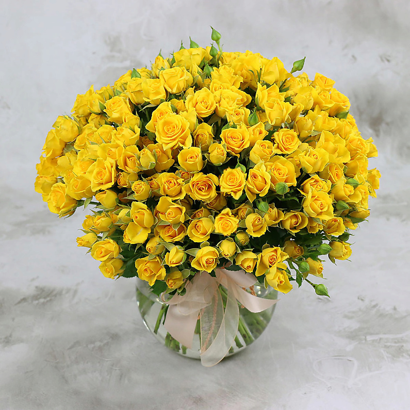 Изображение товара Букет из 51 желтой кустовой розы для любого праздника