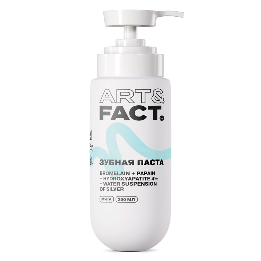 Изображение товара Зубная паста ART&FACT Без фтора с серебром Отбеливающая Мята