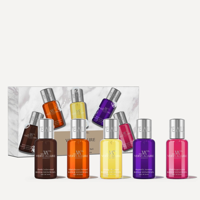 Изображение товара Верва Аллюр Подарочный набор гелей для душа 5 шт. ароматный подарочный комплект