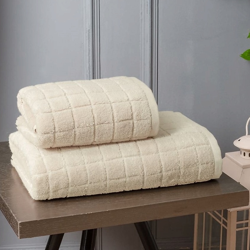 Изображение товара Полотенце Arya HOME COLLECTION 50x90 Quatro Бежевое мягкое и впитывающее