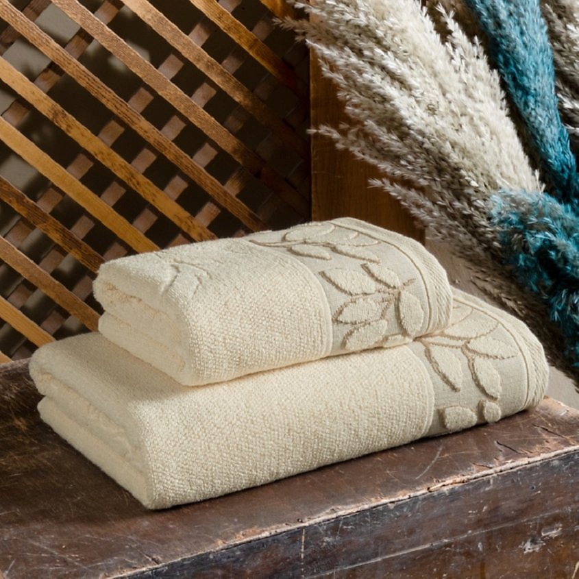 Изображение товара Полотенце Arya Laurel 70X140 серое бежевое высокое качество и мягкость