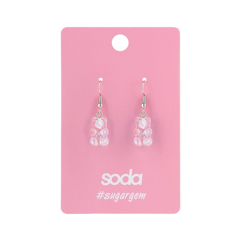 Изображение товара SODA WHITE BEARS серьги яркие стильные необычные аксессуар для женщин и мужчин