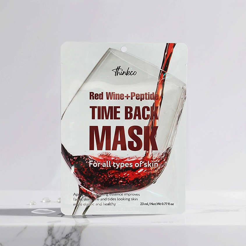 Изображение товара Тканевая маска для лица с красным вином и пептидами THINKCO 23 мл