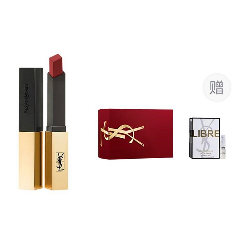 Изображение товара YVES SAINT LAURENT Матовая помада Rouge Pur Couture The Slim + Пробник парфюмерной воды Libre, №1966 + Libre 1.2 мл