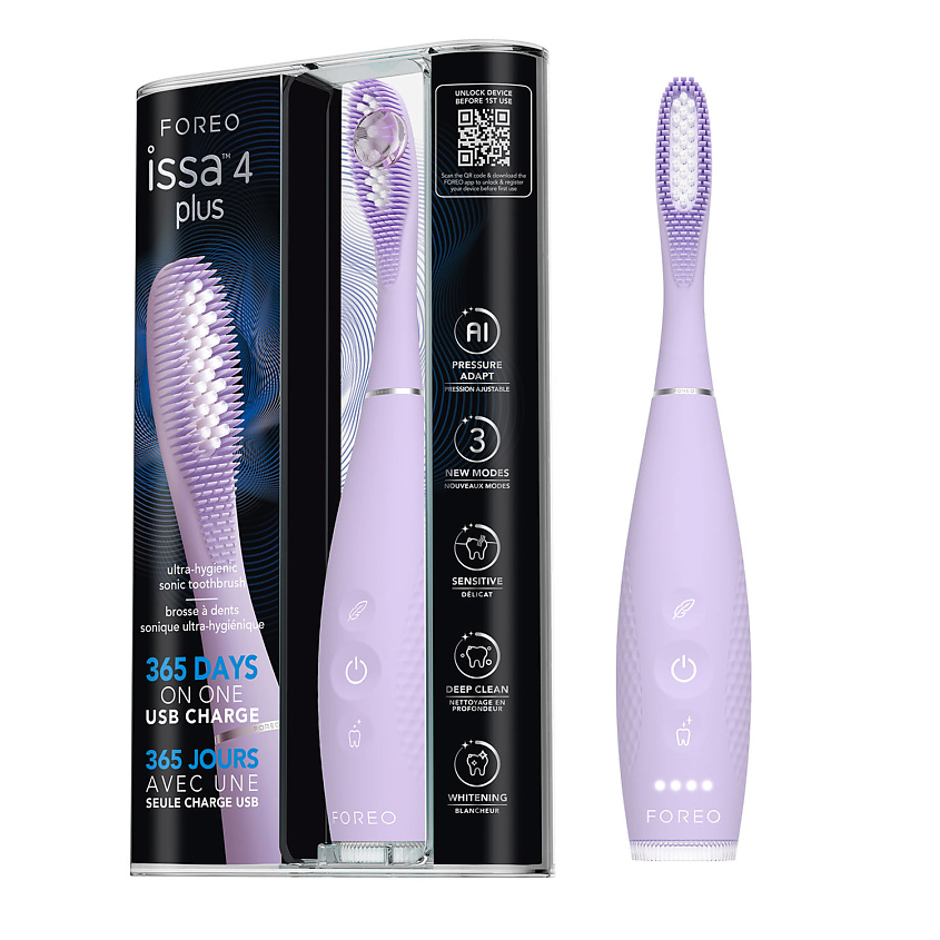 Изображение товара FOREO Ультрагигиеничная гибридная звуковая зубная щетка issa 4 plus, Фиолетовый