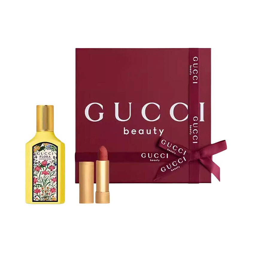 Изображение товара Gucci Flora Gorgeous Orchid набор парфюмерия и матовая губная помада 50мл