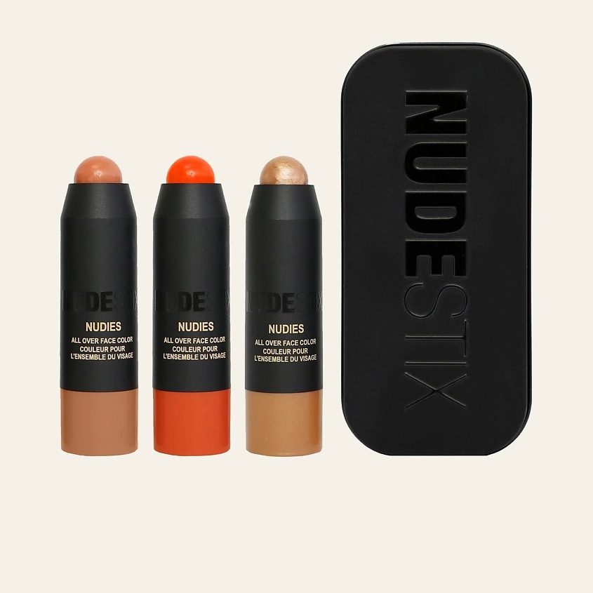 Изображение товара NUDESTIX Набор для макияжа лица, глаз и губ Beachy Nude Mini Kit, Оттенки: Picante, Bondi Bae, Bubbly Bebe