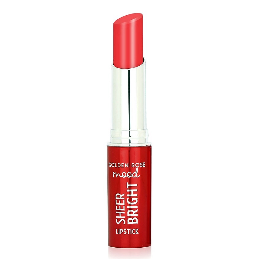 Изображение товара GOLDEN ROSE Помада для губ MOOD SHEER BRIGHT Lipstick Coral Red увлажнение яркий цвет