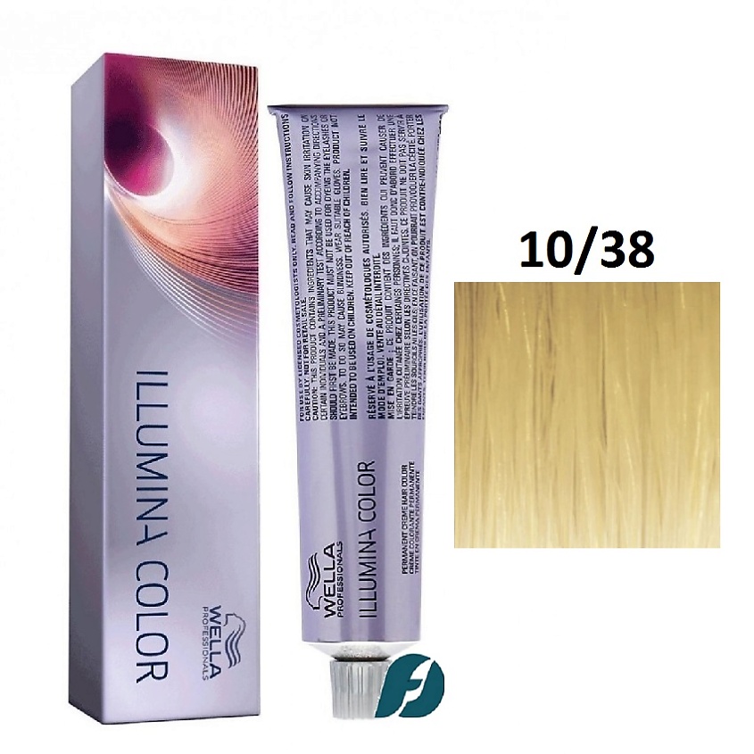 Изображение товара WELLA PROFESSIONALS Крем-краска для волос Illumina Color Me+, 10/38 яркий блонд золотисто-жемчужный