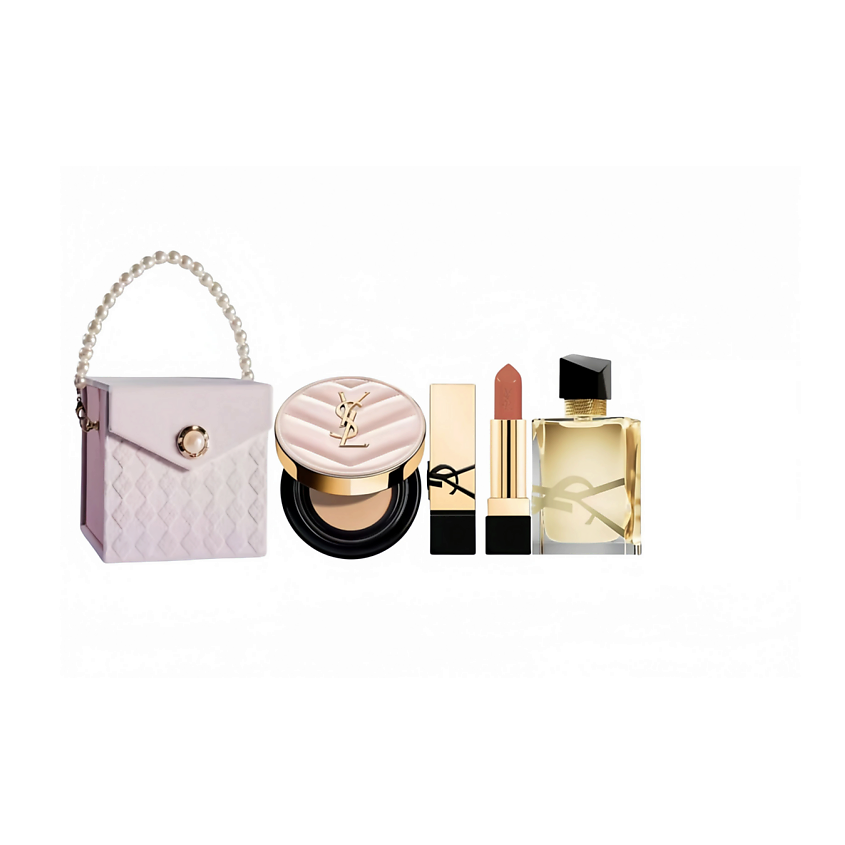 Изображение товара YVES SAINT LAURENT Подарочный набор YSL Rouge Pur Couture, Кушон B10 5 г + Мини-помада NM + Миниатюра Libre 7.5 мл