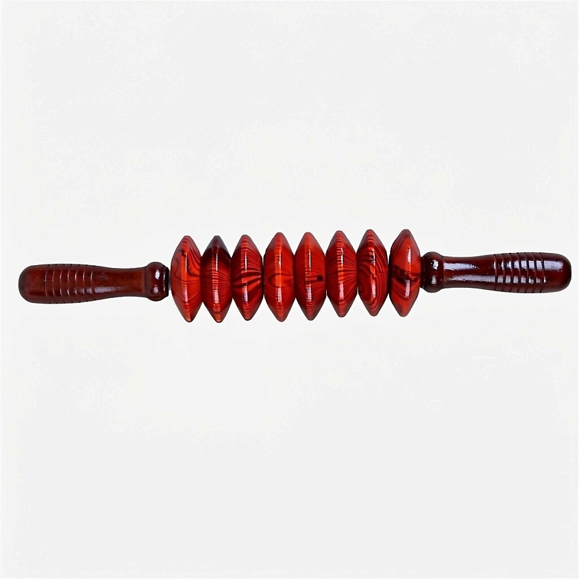 Изображение товара QUALIGO Антицеллюлитный деревянный массажер скалка для тела и ног 8 звеньев