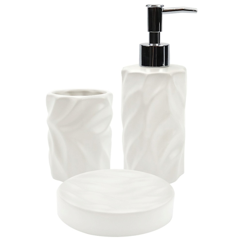 Изображение товара Набор для ванной ND PLAY Line из 3 предметов мыльница диспенсер стакан