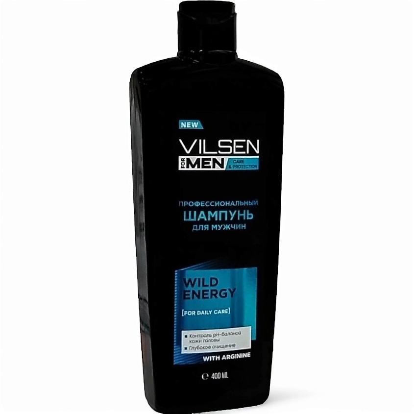 Изображение товара VILSEN Шампунь мужской для волос ПРОФЕССИОНАЛЬНЫЙ с аргинином и кератином, глубокое очищение, 400 мл