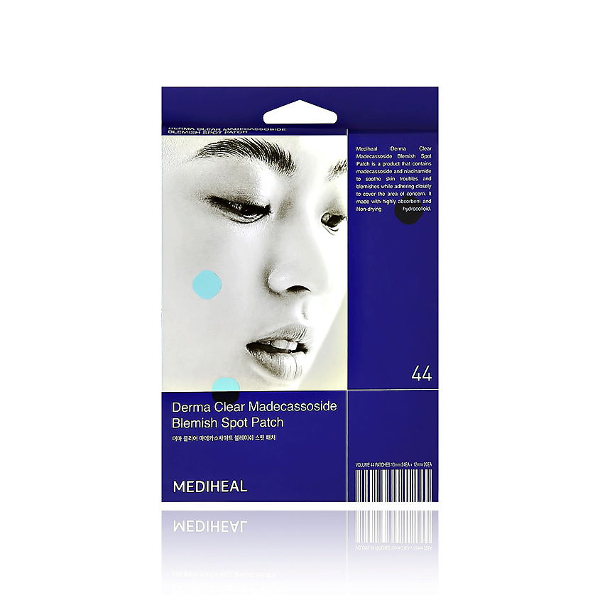 Изображение товара Набор точечных пластырей для лица MEDIHEAL DERMA CLEAR с мадекассосидом 44 шт