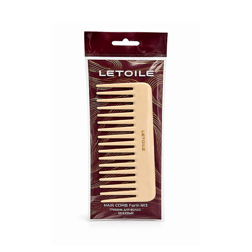 Изображение товара ЛЭТУАЛЬ Гребень для волос Letoile Hair Comb Form № 3, Бежевый, 1 шт