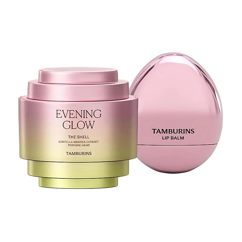 Изображение товара TAMBURINS Набор для ухода Evening Glow Крем для рук + Бальзам для губ, 30мл + 5г Цвет-прозрачный