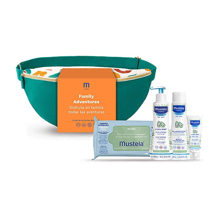 Изображение товара Дорожный набор Mustela BANANA BAG FAMILY ADVENTUR TERRACOTA 300мл+200мл+40мл
