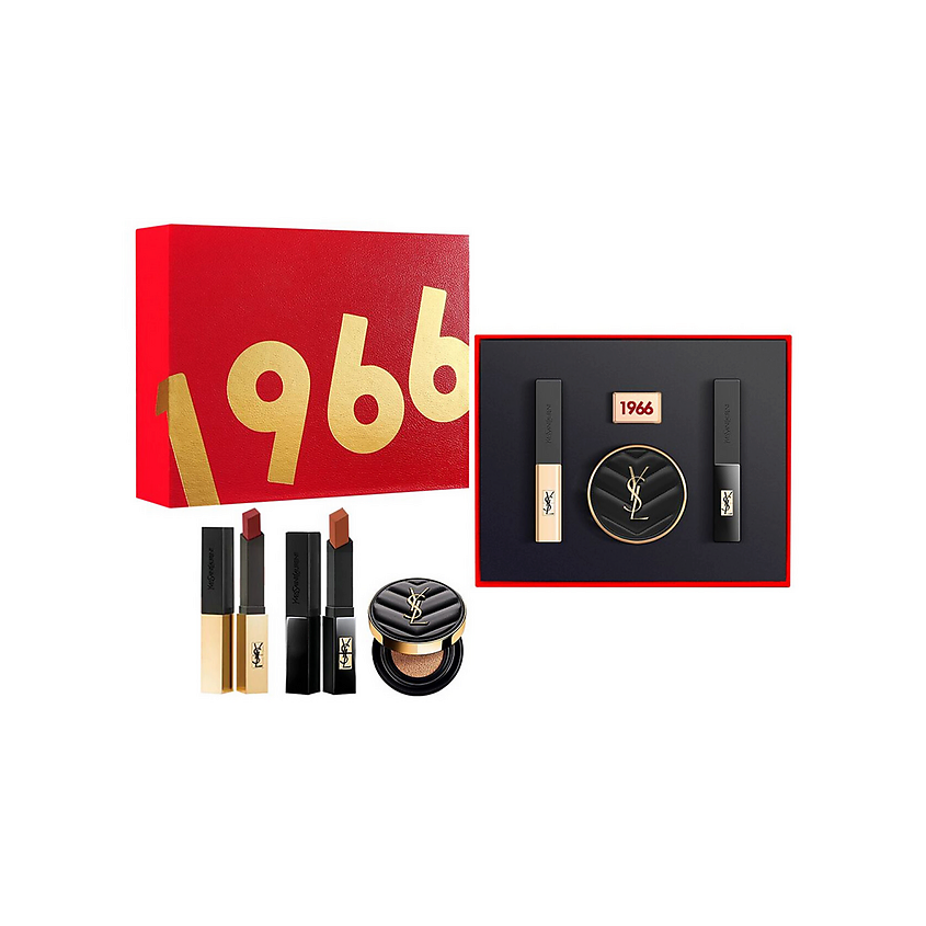 Изображение товара YVES SAINT LAURENT Подарочный набор “1966” с помадой Rouge Pur Couture The Slim, #1966 + #314 + Мини-кушон №B20, 5 г