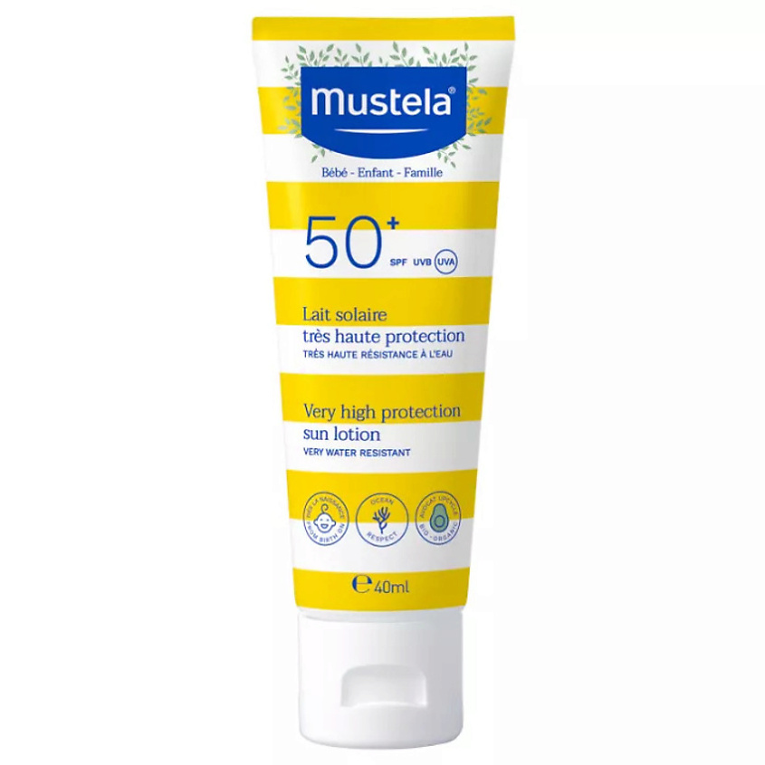 Изображение товара MUSTELA Водостойкий солнцезащитный лосьон для чувствительной кожи Sun Lotion SPF 50+, 40 мл