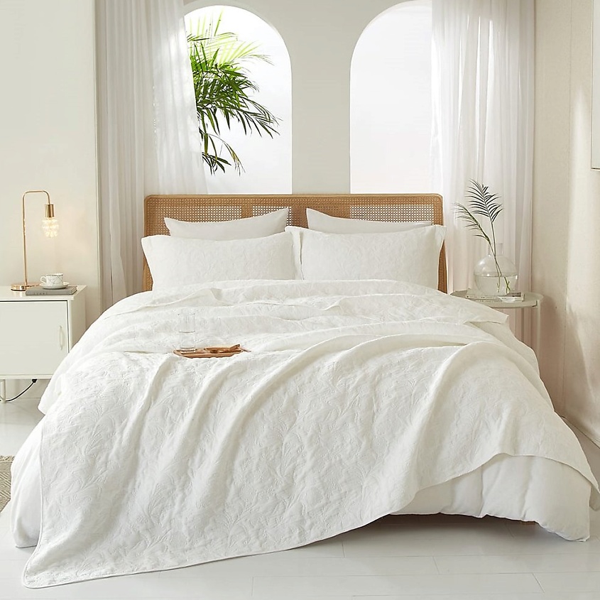 Изображение товара ARYA HOME COLLECTION Покрывало Arya хлопковое 220x240 Serrate Белый, 1 шт