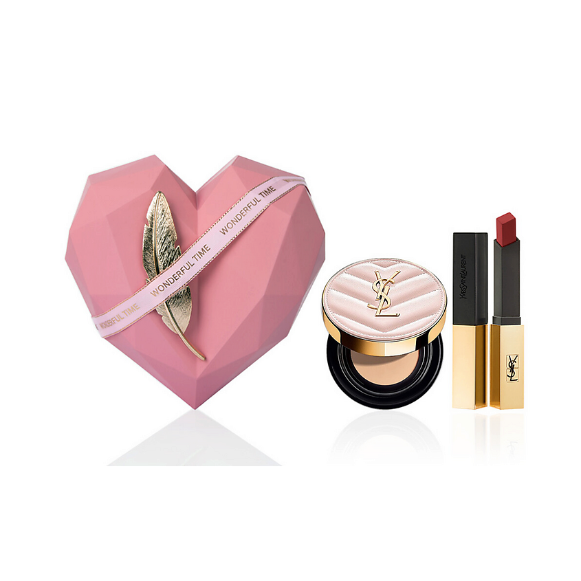 Изображение товара YVES SAINT LAURENT Кушон Touche Eclat Glow-Pact + Матовая помада Rouge Pur Couture The Slim, Кушон #B10+Помада N°1966 Изображение товара YVES SAINT LAURENT Кушон Touche Eclat Glow-Pact + Матовая помада Rouge Pur Couture The Slim, Кушон #B10+Помада N°1966