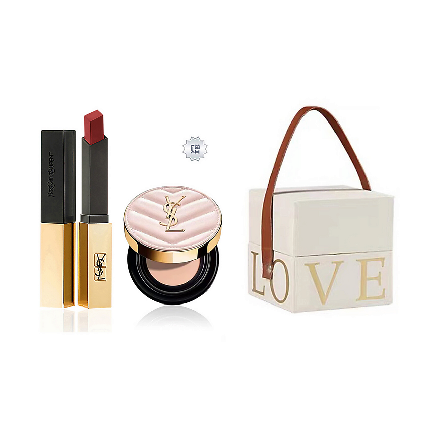 Изображение товара YVES SAINT LAURENT Набор Love Limited Edition, Помада №1966 + Мини-кушон №B10, 5 г