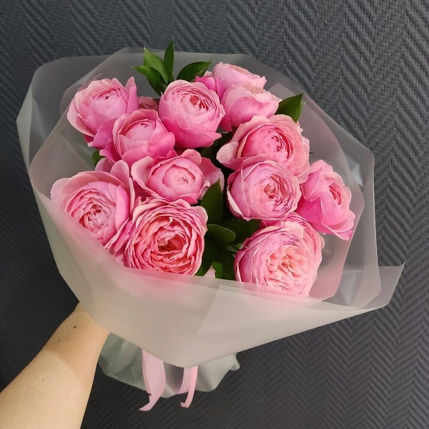 Изображение товара Букет из 5 кустовых пионовидных роз Сильва пинк от Chalet Green