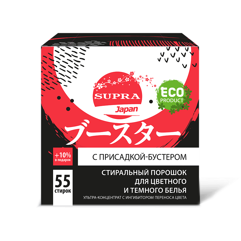 Изображение товара Эко-порошок SUPRA для цветного и темного белья 1100 г, 55 стирок