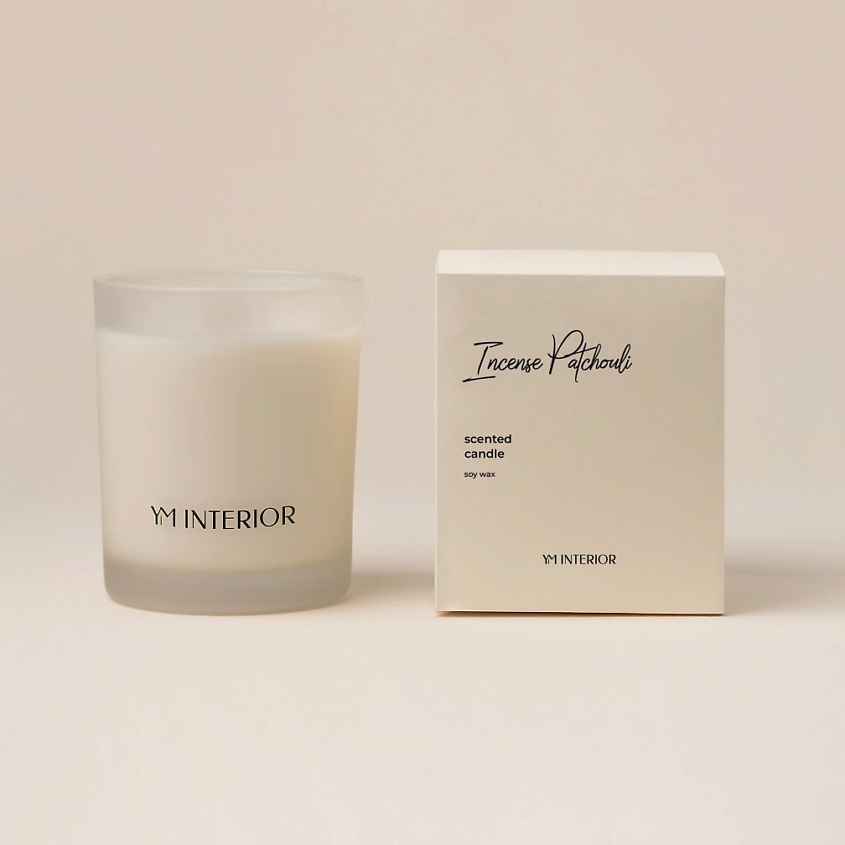 Изображение товара Ароматическая свеча YM INTERIOR Ладан и пачули 200 мл натуральный аромат