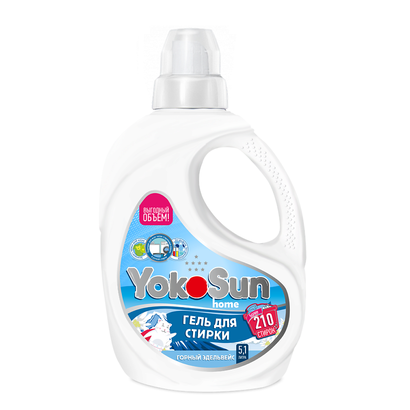 Изображение товара YOKOSUN Гель для стирки Горный эдельвейс, 5100 мл