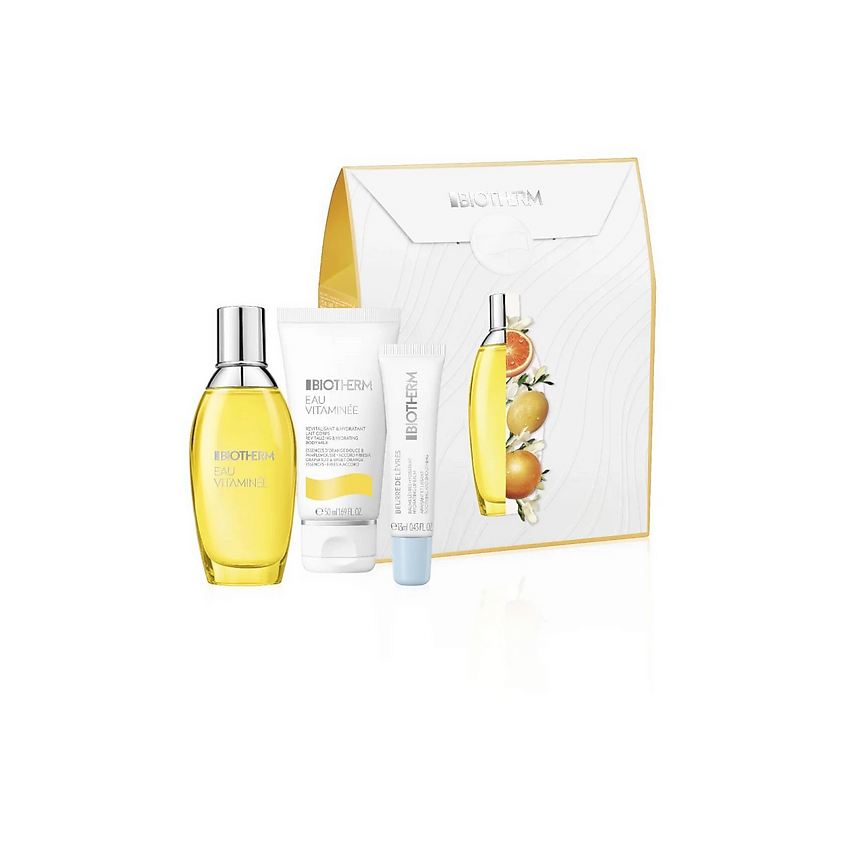 Изображение товара Набор Biotherm Eau Vitaminee Спрей 50 мл + Бальзам для губ 13 мл + Молочко для тела 50 мл
