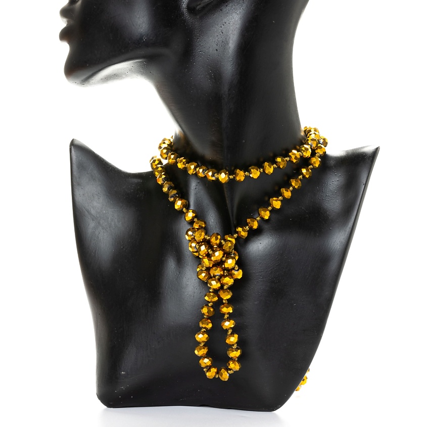 Изображение товара АГАТ-ИЛОНА Бусы Золотое солнце из хрустального стекла 110 см женская бижутерия