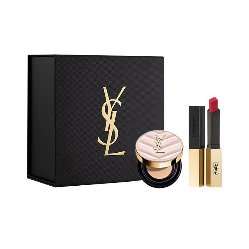Изображение товара Набор Yves Saint Laurent Rouge Pur Couture The Slim Matte Lipstick + Touche Eclat Glow-Pact Cushion
