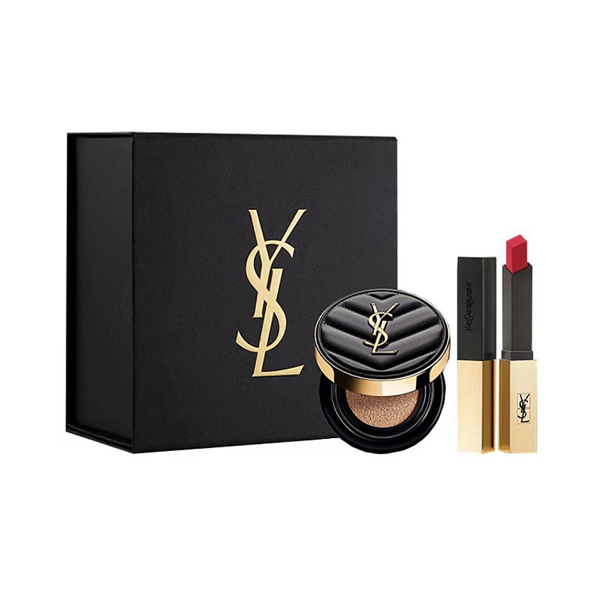 Изображение товара YVES SAINT LAURENT Помада YSL Rouge Pur Couture The Slim + Мини-кушон Le Cushion Encre de Peau, Кушон №B20 5 г + Помада #416