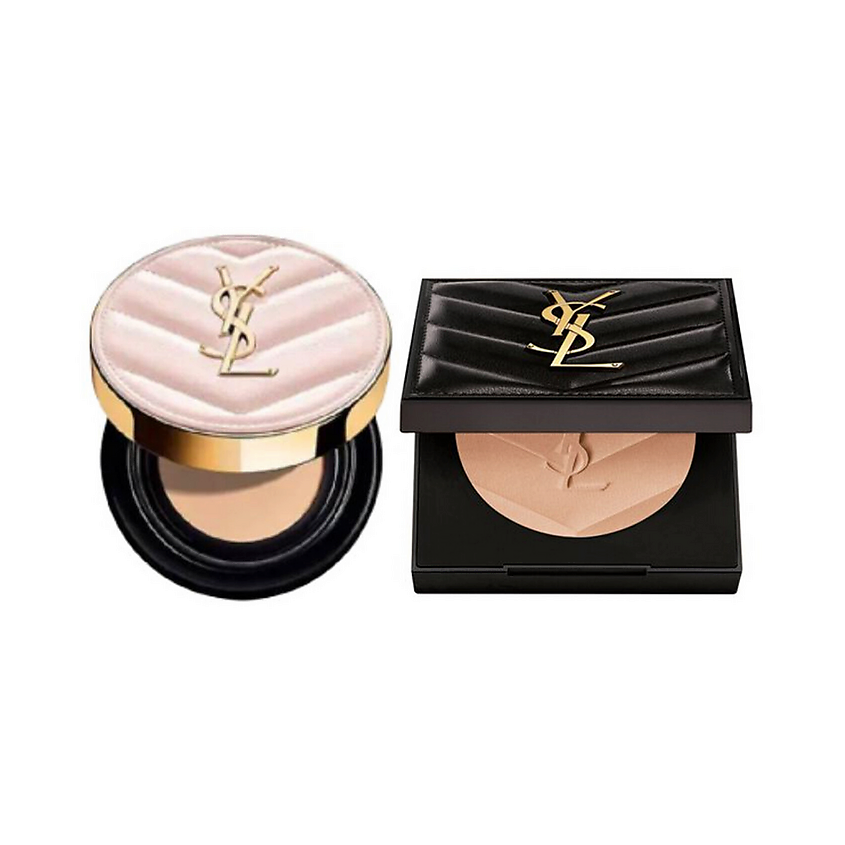 Изображение товара YVES SAINT LAURENT Тональный кушон + Компактная пудра All Hours Hyper Finish Powder, Кушон №B10, 12 г+ Пудра №01, 7.5 г