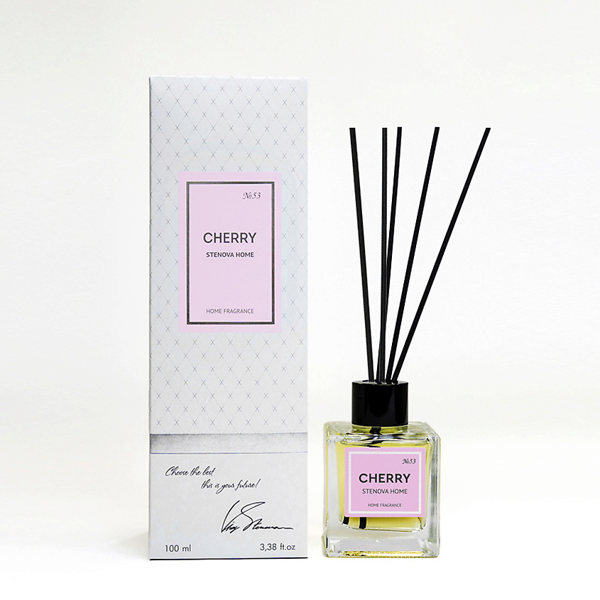 Изображение товара Аромадиффузор STENOVA HOME CHERRY №53 100 мл с палочками для дома и подарка