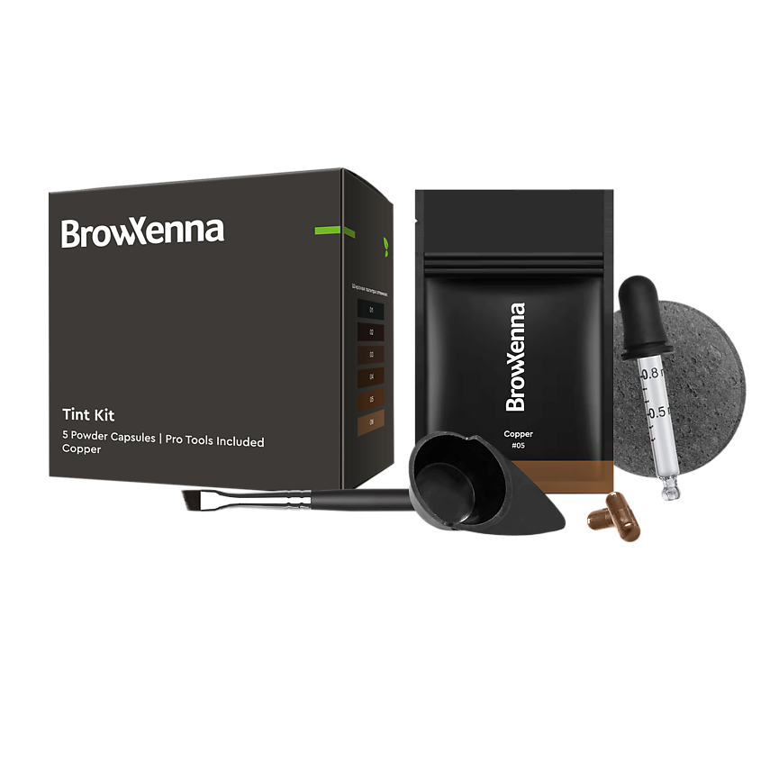 Изображение товара BROWXENNA Набор для домашнего окрашивания 6в1 Tint Kit BrowXenna #05 Cooper, 5 капсул