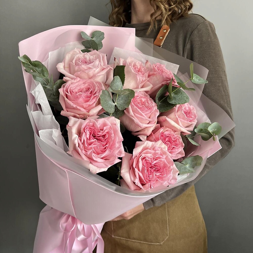 Изображение товара Букет из 9 пионовидных роз Грация и свежесть от Chalet Green