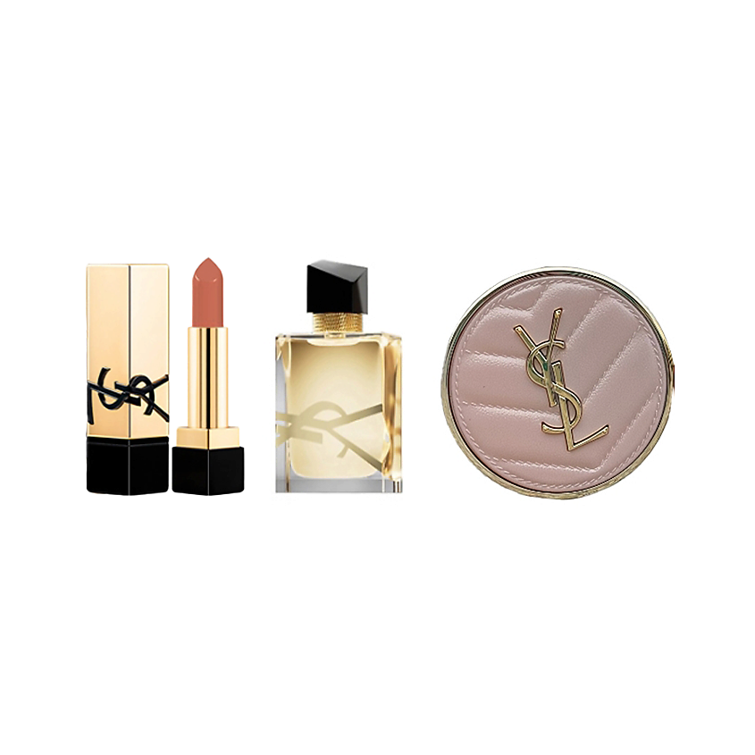 Изображение товара YVES SAINT LAURENT Кушон Encre de Peau + Помада Rouge Pur Couture + Libre, №NM +№ B10 + 7.5 мл