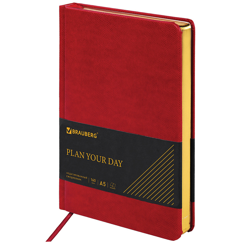 Изображение товара BRAUBERG Ежедневник недатированный А5 Iguana, Бордовый