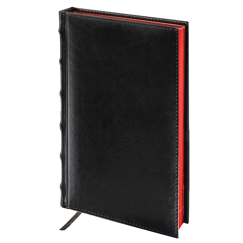 Изображение товара Ежедневник BRAUBERG FLAME А5 с кожаной обложкой и красным срезом