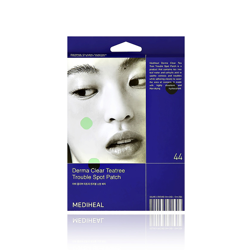 Изображение товара МЕДИМЕАЛ НАБОР ТОЧЕЧНЫХ ПЛАСТЫРЕЙ ДЛЯ ЛИЦА DERMA CLEAR с экстрактом чайного дерева 44 шт
