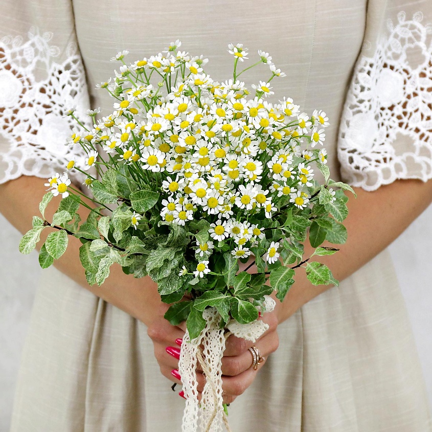 Изображение товара БУКЕТ МАРКЕТ ДАРИТЕ С УДОВОЛЬСТВИЕМ Букет из ромашек и питтоспорума, 1 шт.