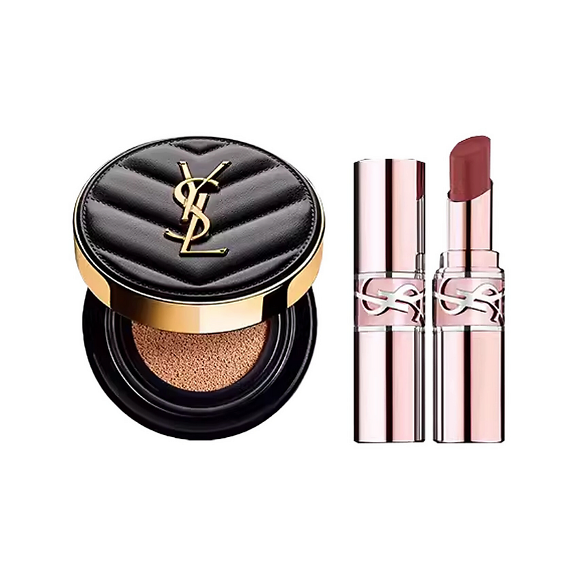 Изображение товара YVES SAINT LAURENT Бальзам для губ Candy Glow Tinted Butter Balm + Тональный кушон, Кушон Le Cushion Encre de Peau №B20 + Бальзам №7B