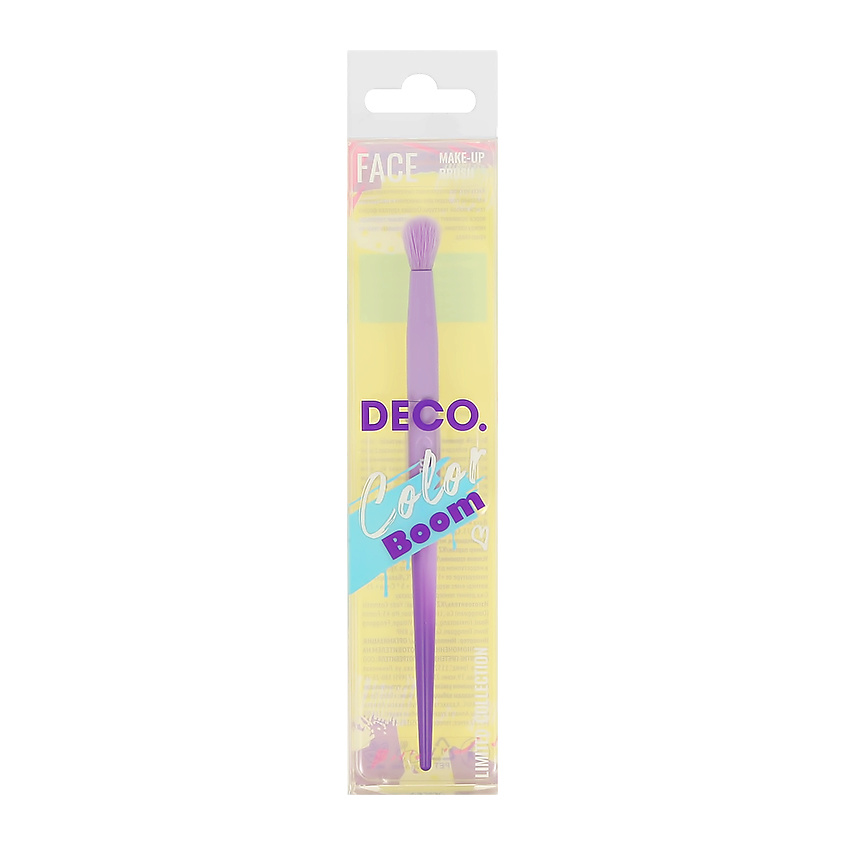 Изображение товара DECO. Кисть для нанесения и растушевки теней COLOR BOOM синтетическая круглая, цвет: Фиолетовый, 1 шт.