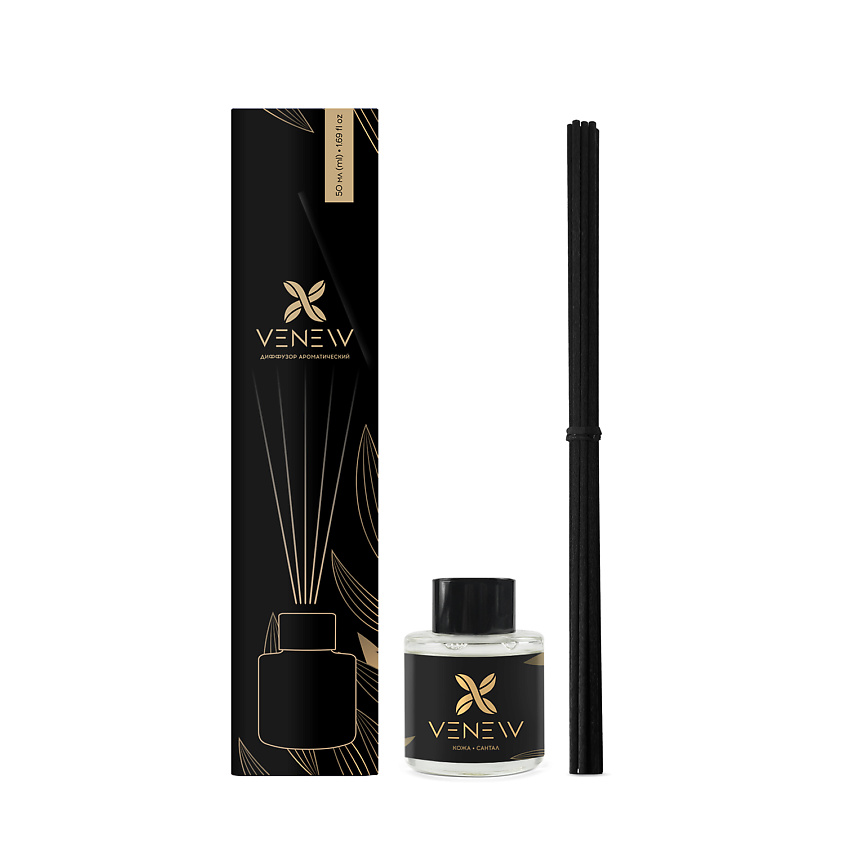 Изображение товара VENEW Диффузор ароматизатор для дома парфюм Кожа•Сантал, 50 мл