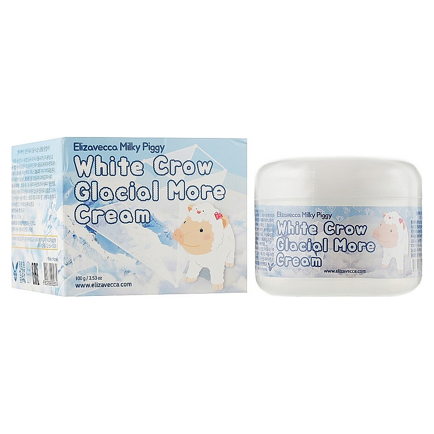 Изображение товара ELIZAVECCA Осветляющий крем для лица Milky Piggy White Crow Glacial More Cream, 100 мл