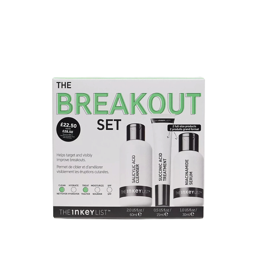 Изображение товара Набор The Breakout Set с салициловой кислотой и сывороткой для проблемной кожи Изображение товара Набор The Breakout Set с салициловой кислотой и сывороткой для проблемной кожи