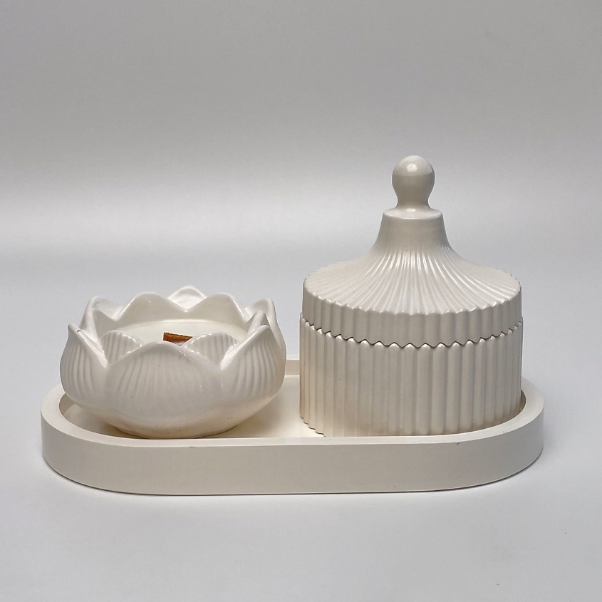 Изображение товара Набор декоративных свечей из кокосового воска на подставке SIMVOLASTRO